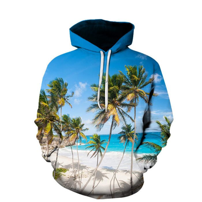 Beach Maple Leaf Couples Sport Sweaters Men And Women Casual Hoodies - Image 5