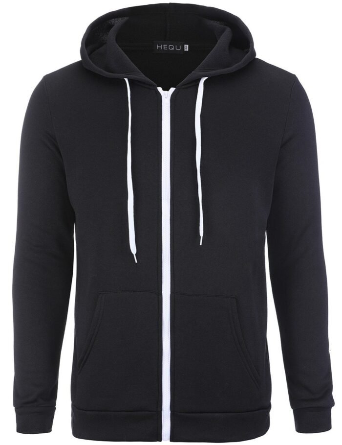 Men Black Hip Hop Mantle Hoodies - Image 4