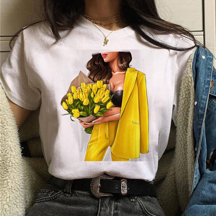 Sunflower Black T-Shirt Loose Short Sleeve T-Shirt