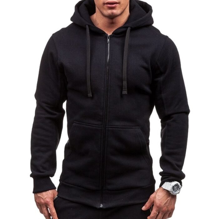 Men Black Hip Hop Mantle Hoodies - Image 2